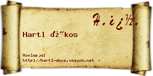 Hartl Ákos névjegykártya