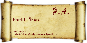 Hartl Ákos névjegykártya